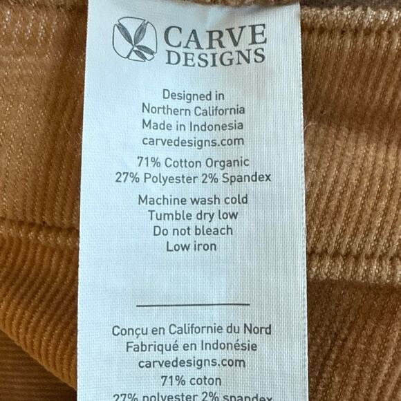 Women’s Carve Designs Tan Corduroy Straight Leg Pants Size 14 - Picture 5 of 5